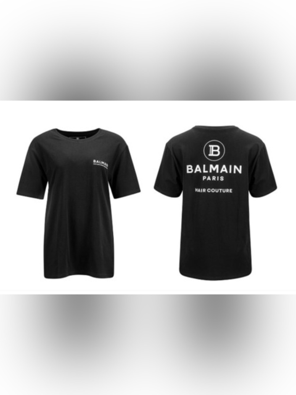 Balmain Hair Couture Black Logo T-Shirt - Size Medium ✨ Unisex